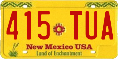NM license plate 415TUA