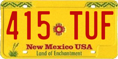NM license plate 415TUF