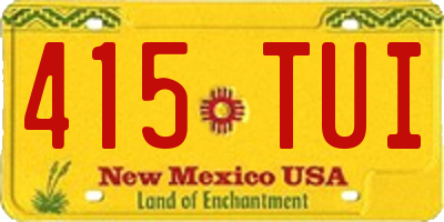 NM license plate 415TUI