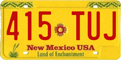 NM license plate 415TUJ
