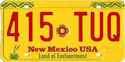 NM license plate 415TUQ