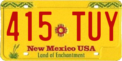 NM license plate 415TUY