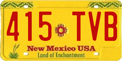 NM license plate 415TVB