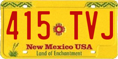 NM license plate 415TVJ