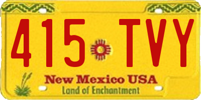 NM license plate 415TVY