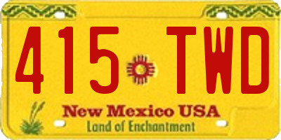 NM license plate 415TWD
