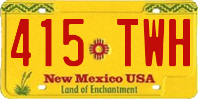 NM license plate 415TWH