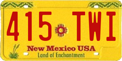 NM license plate 415TWI