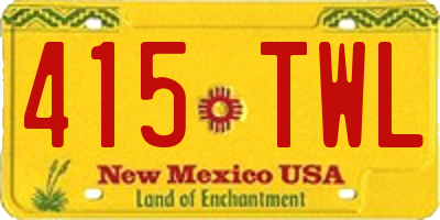 NM license plate 415TWL
