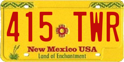 NM license plate 415TWR