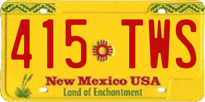 NM license plate 415TWS