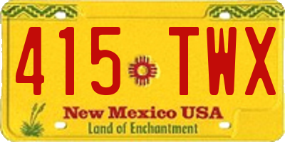 NM license plate 415TWX