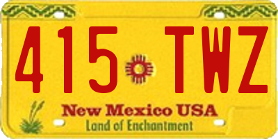 NM license plate 415TWZ