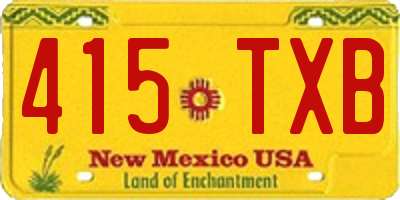 NM license plate 415TXB