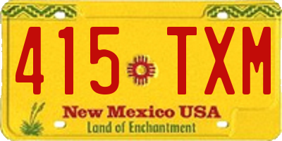 NM license plate 415TXM