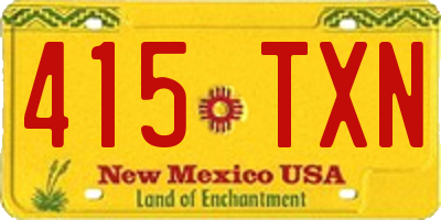 NM license plate 415TXN
