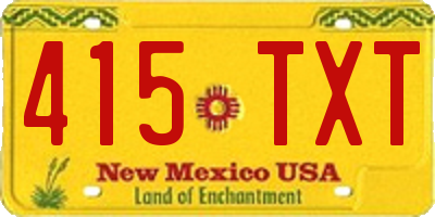 NM license plate 415TXT