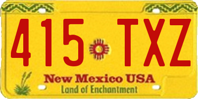 NM license plate 415TXZ