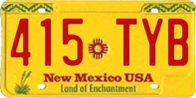 NM license plate 415TYB