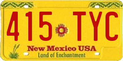 NM license plate 415TYC