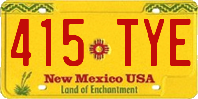 NM license plate 415TYE
