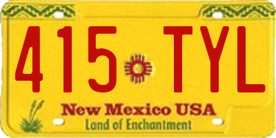 NM license plate 415TYL