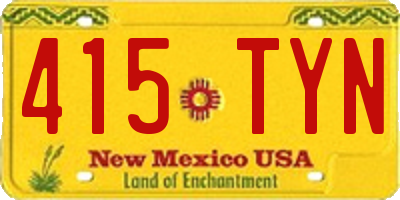 NM license plate 415TYN