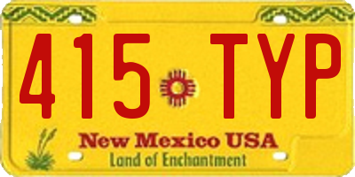 NM license plate 415TYP