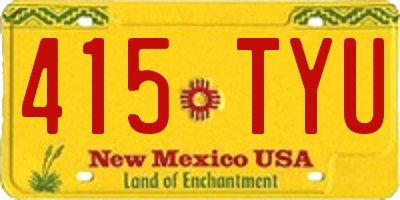 NM license plate 415TYU