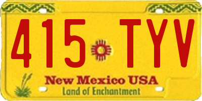NM license plate 415TYV