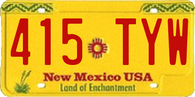 NM license plate 415TYW