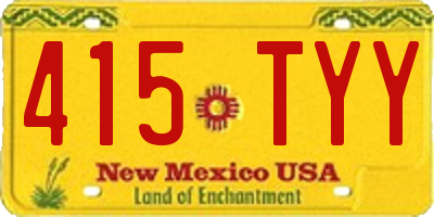 NM license plate 415TYY