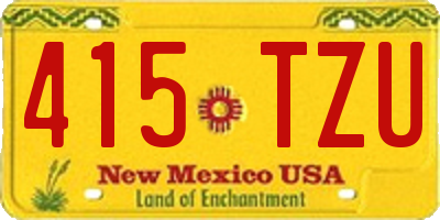 NM license plate 415TZU