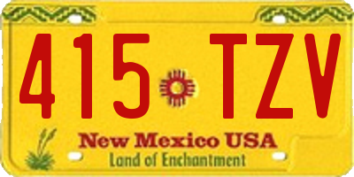 NM license plate 415TZV