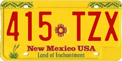 NM license plate 415TZX