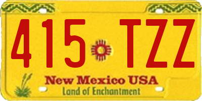 NM license plate 415TZZ