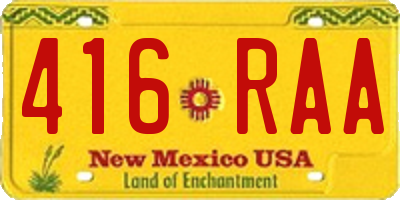 NM license plate 416RAA