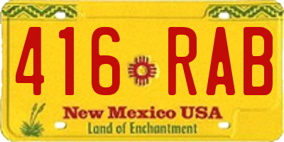 NM license plate 416RAB