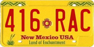 NM license plate 416RAC