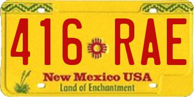 NM license plate 416RAE