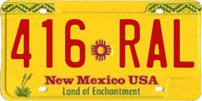 NM license plate 416RAL