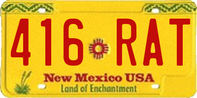 NM license plate 416RAT