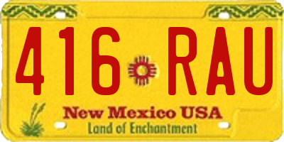 NM license plate 416RAU