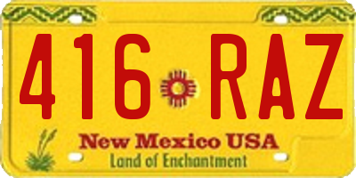 NM license plate 416RAZ