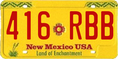 NM license plate 416RBB