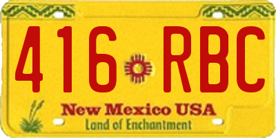 NM license plate 416RBC