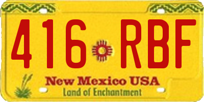 NM license plate 416RBF