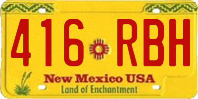 NM license plate 416RBH