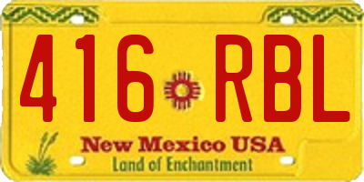 NM license plate 416RBL