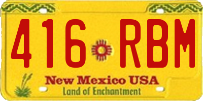 NM license plate 416RBM